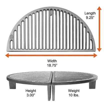 Half moon Grill till almen. Kamadoer såsom BGE Large, Kamado Joe - 18"